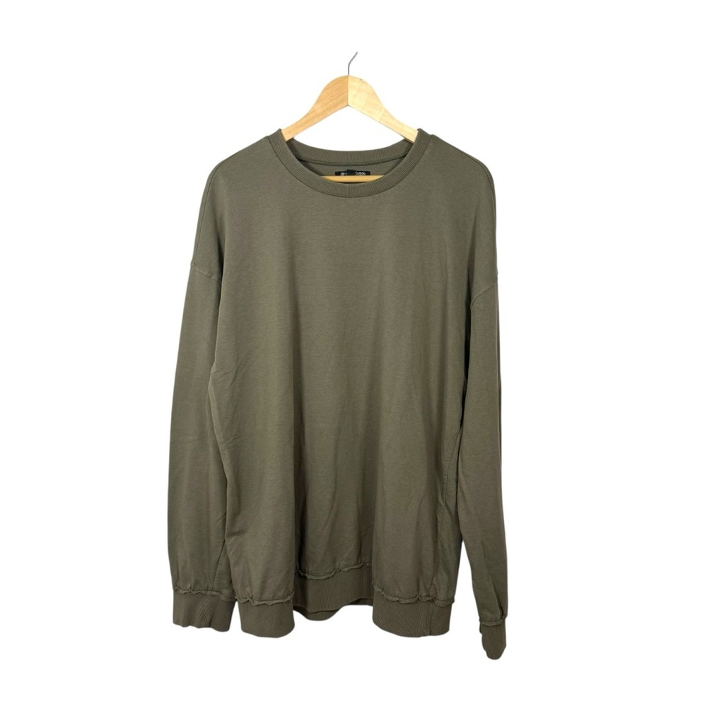 Elwood Unisex Core Oversized Crewneck Sweatshirt in Olive Green Size L
